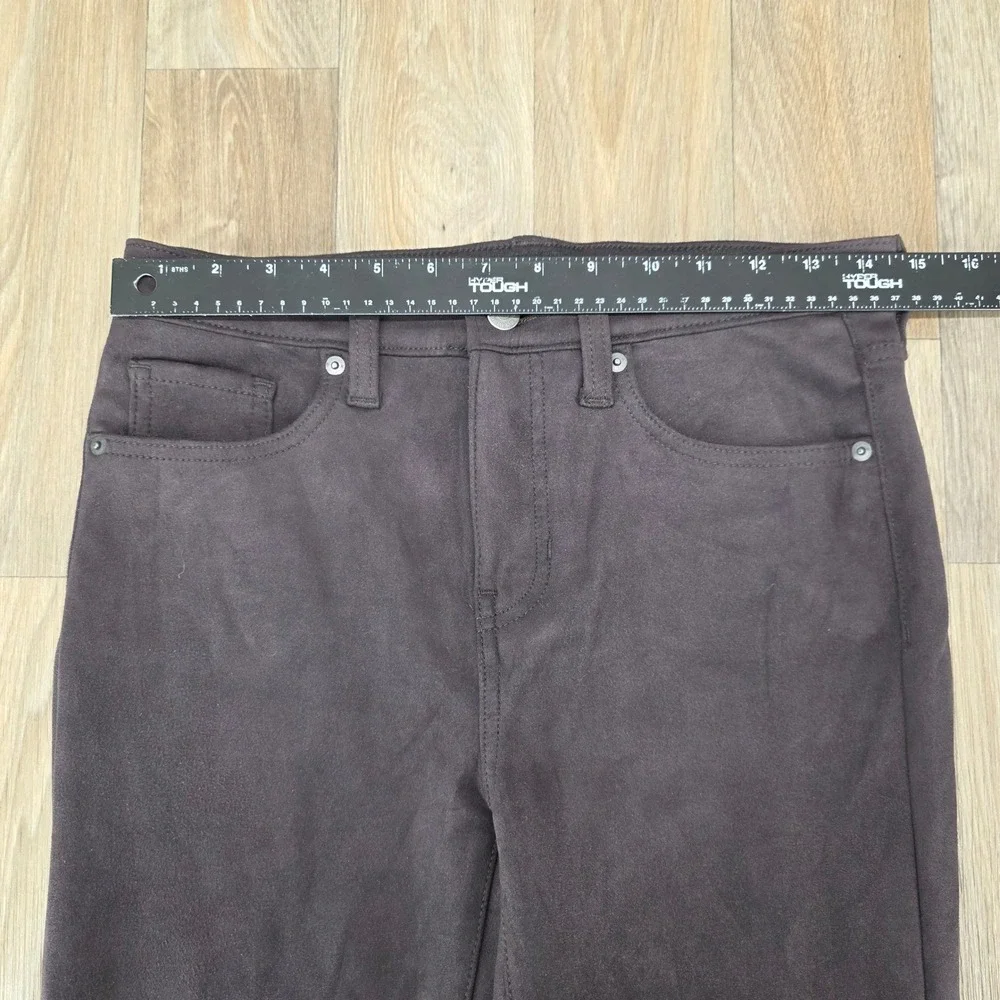 Banana Republic High‎ Rise Slim Faux Suede Pants Brown Women Size 26/2